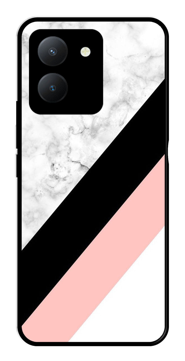 Marble Design Metal Mobile Case for Vivo Y36   (Design No -24)