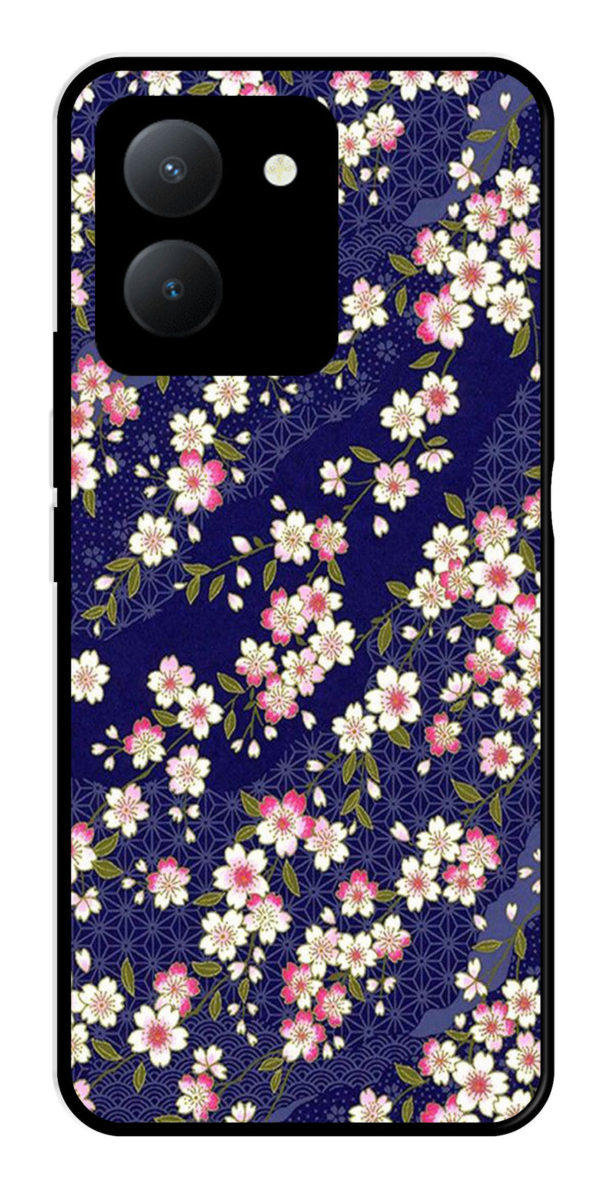 Flower Design Metal Mobile Case for Vivo Y36   (Design No -25)