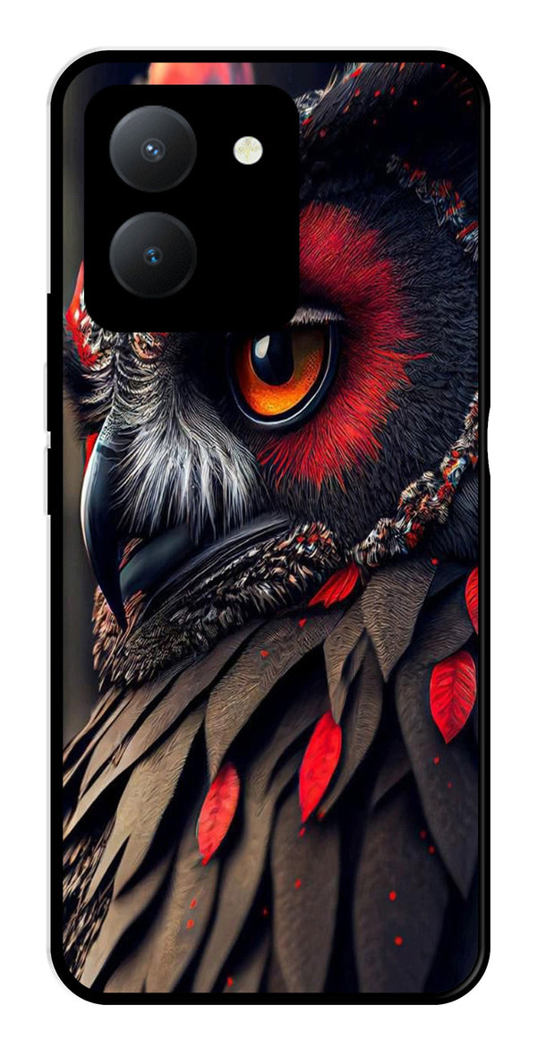 Owl Design Metal Mobile Case for Vivo Y36   (Design No -26)