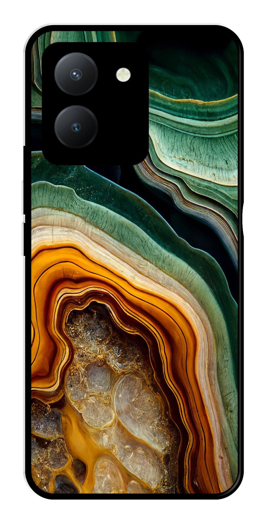 Marble Design Metal Mobile Case for Vivo Y36   (Design No -28)