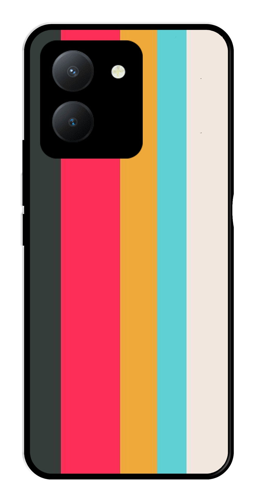 Muted Rainbow Metal Mobile Case for Vivo Y36   (Design No -31)