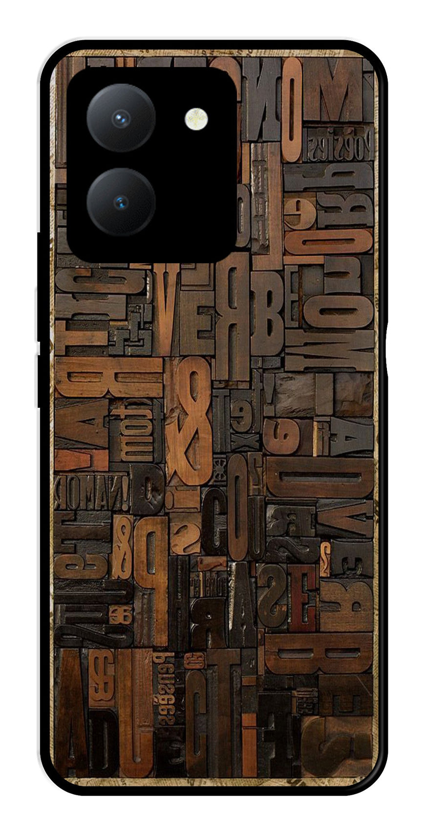 Alphabets Metal Mobile Case for Vivo Y36   (Design No -32)