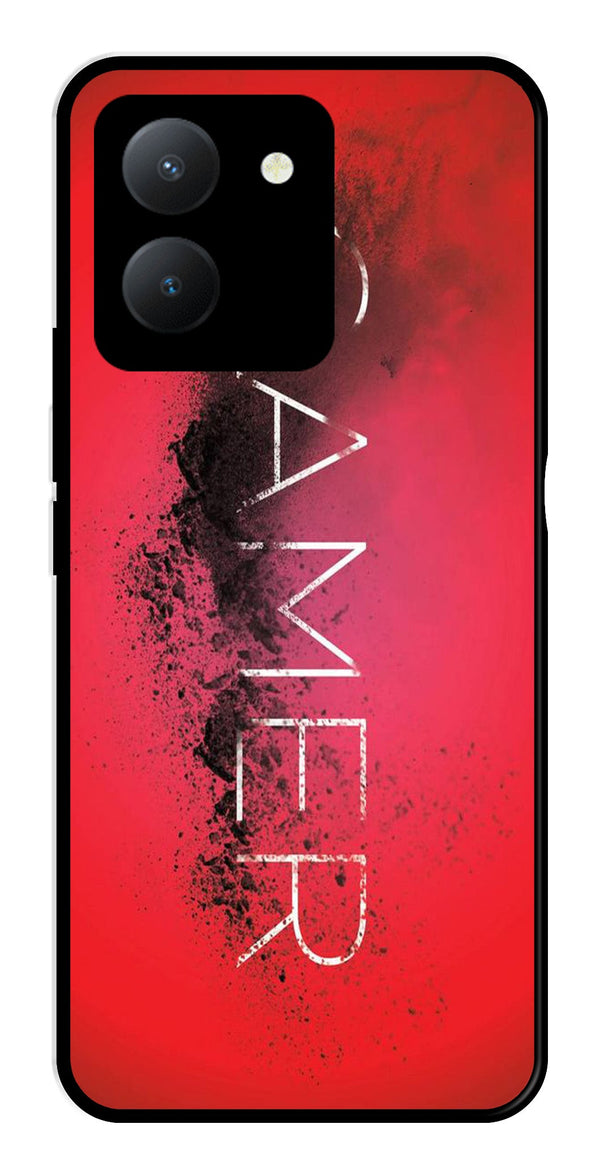 Gamer Pattern Metal Mobile Case for Vivo Y36   (Design No -41)
