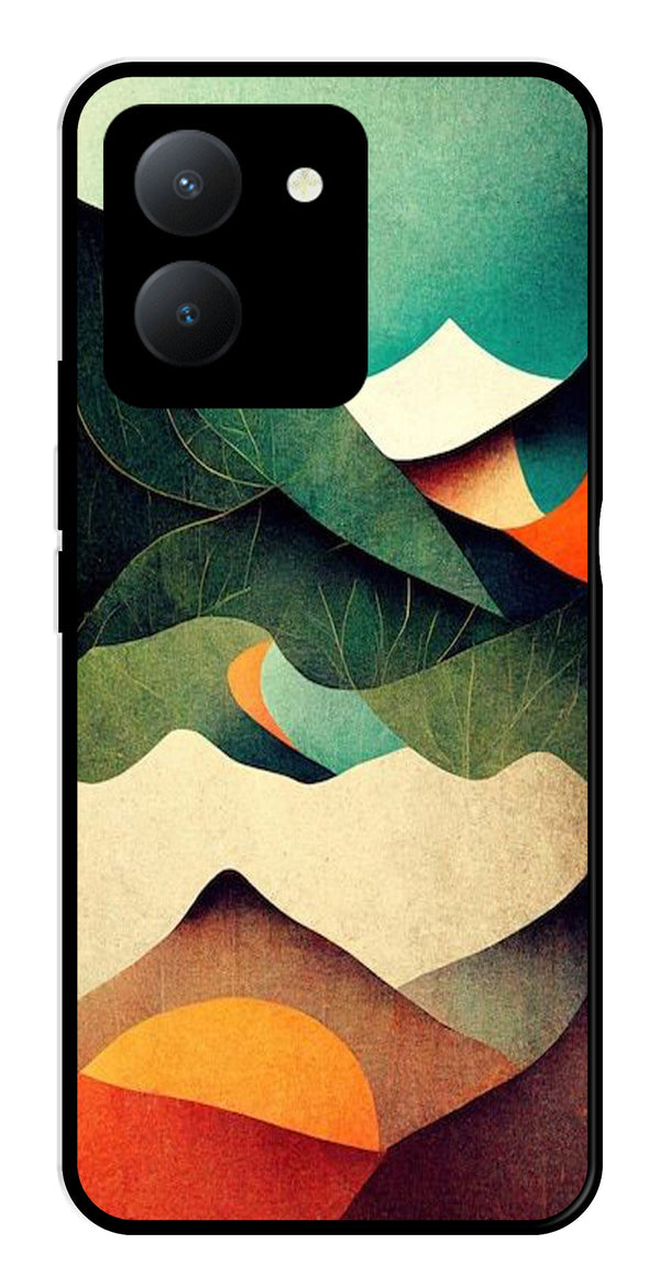 MultiColor Pattern Metal Mobile Case for Vivo Y36   (Design No -43)