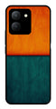 Orange Green Pattern Metal Mobile Case for Vivo Y36   (Design No -45)