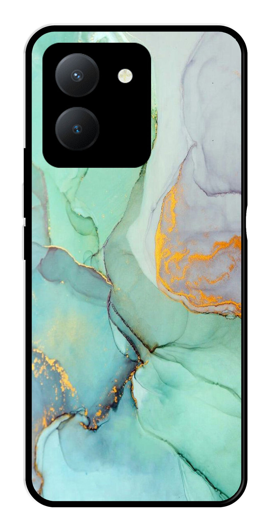 Marble Design Metal Mobile Case for Vivo Y36   (Design No -46)