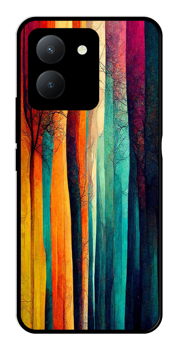 Modern Art Colorful Metal Mobile Case for Vivo Y36   (Design No -47)