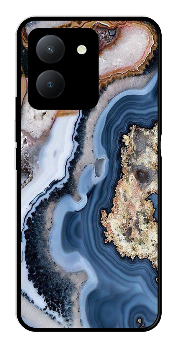 Marble Design Metal Mobile Case for Vivo Y36   (Design No -53)