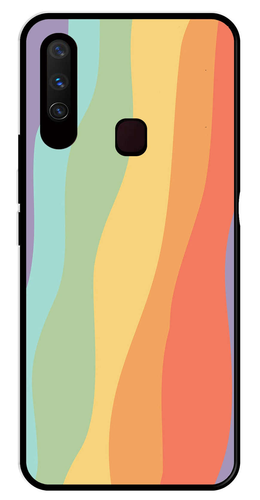 Muted Rainbow Metal Mobile Case for Vivo Y17   (Design No -02)