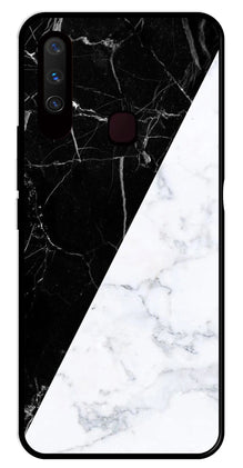 Black White Marble Design Metal Mobile Case for Vivo Y15