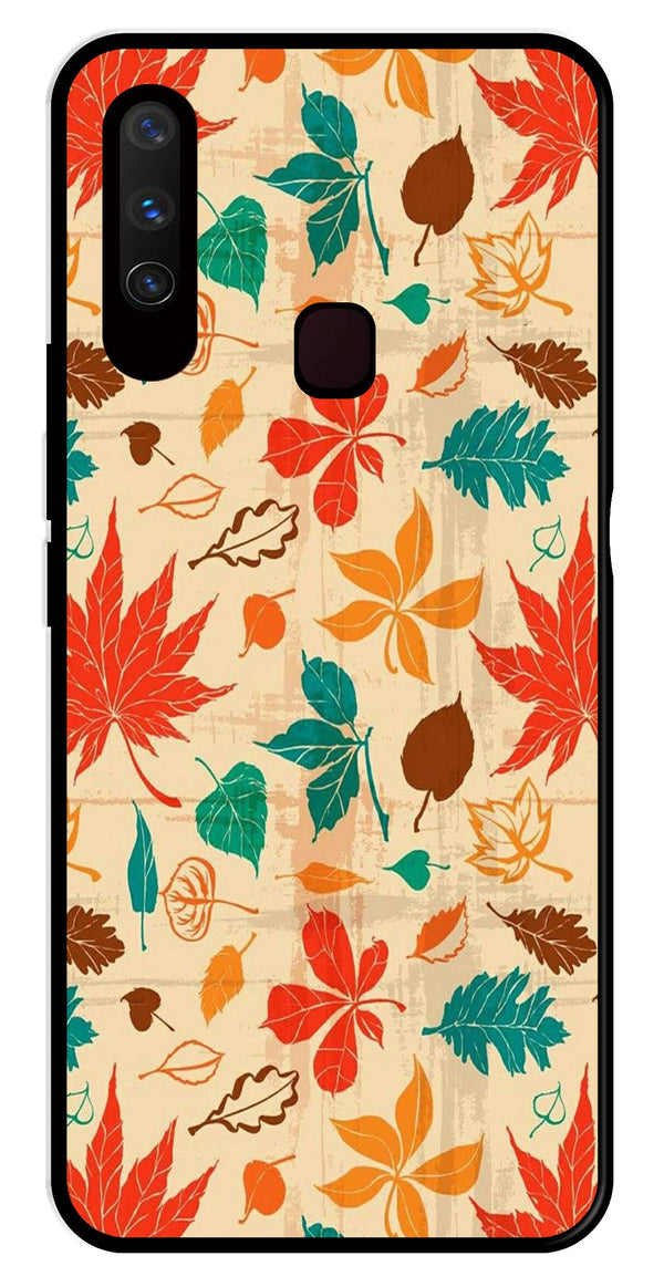 Leafs Design Metal Mobile Case for Vivo Y15   (Design No -14)