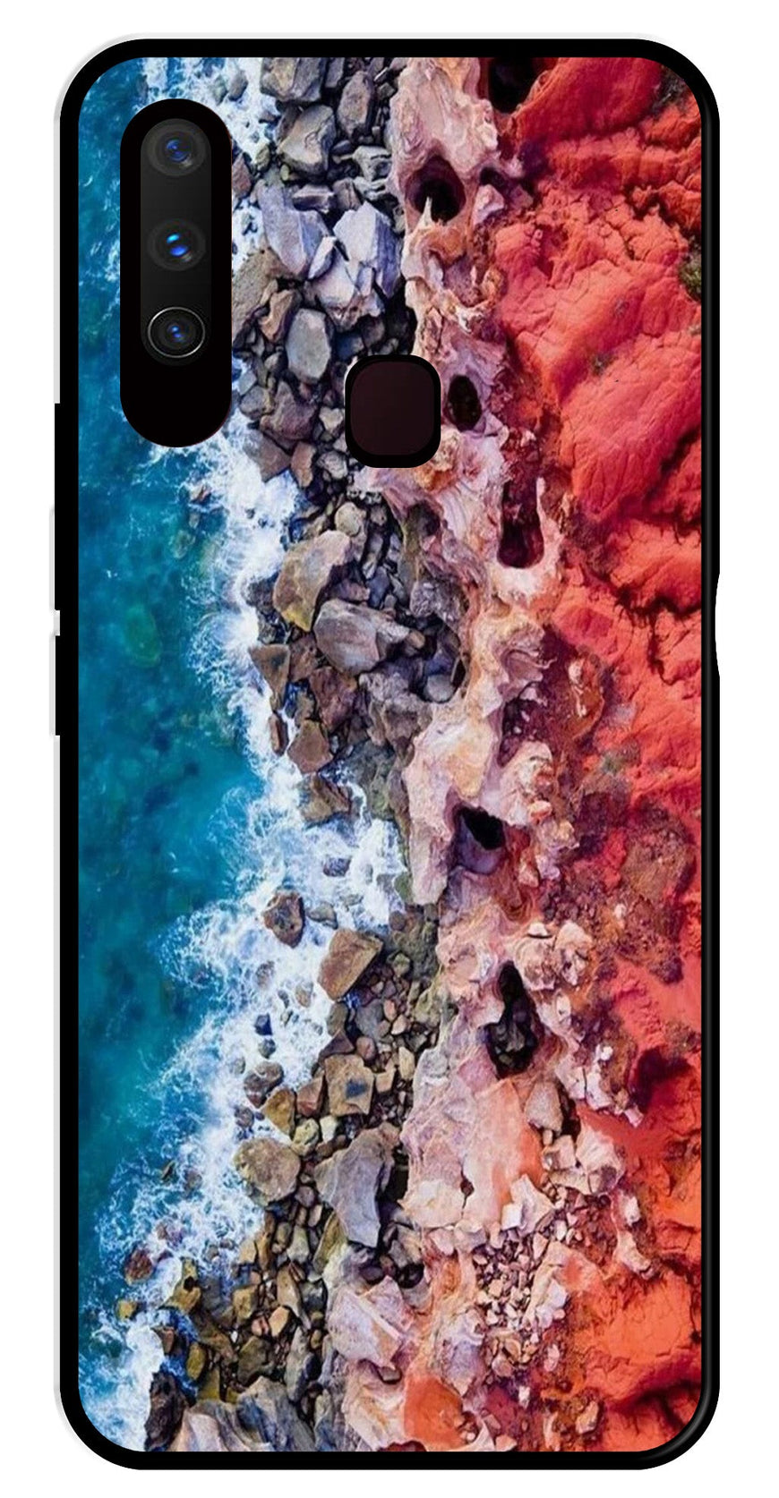 Sea Shore Metal Mobile Case for Vivo Y15   (Design No -18)