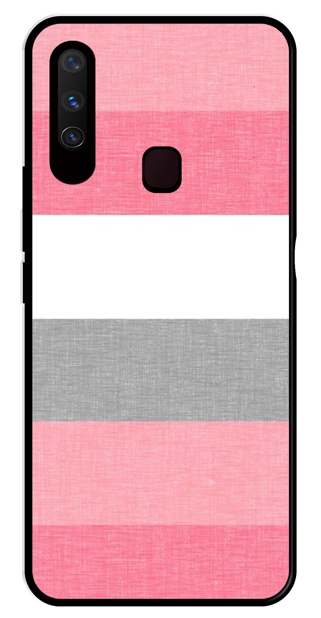 Pink Pattern Metal Mobile Case for Vivo Y15   (Design No -23)