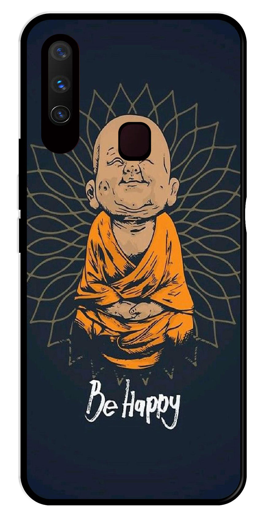 Be Happy Metal Mobile Case for Vivo Y3   (Design No -27)