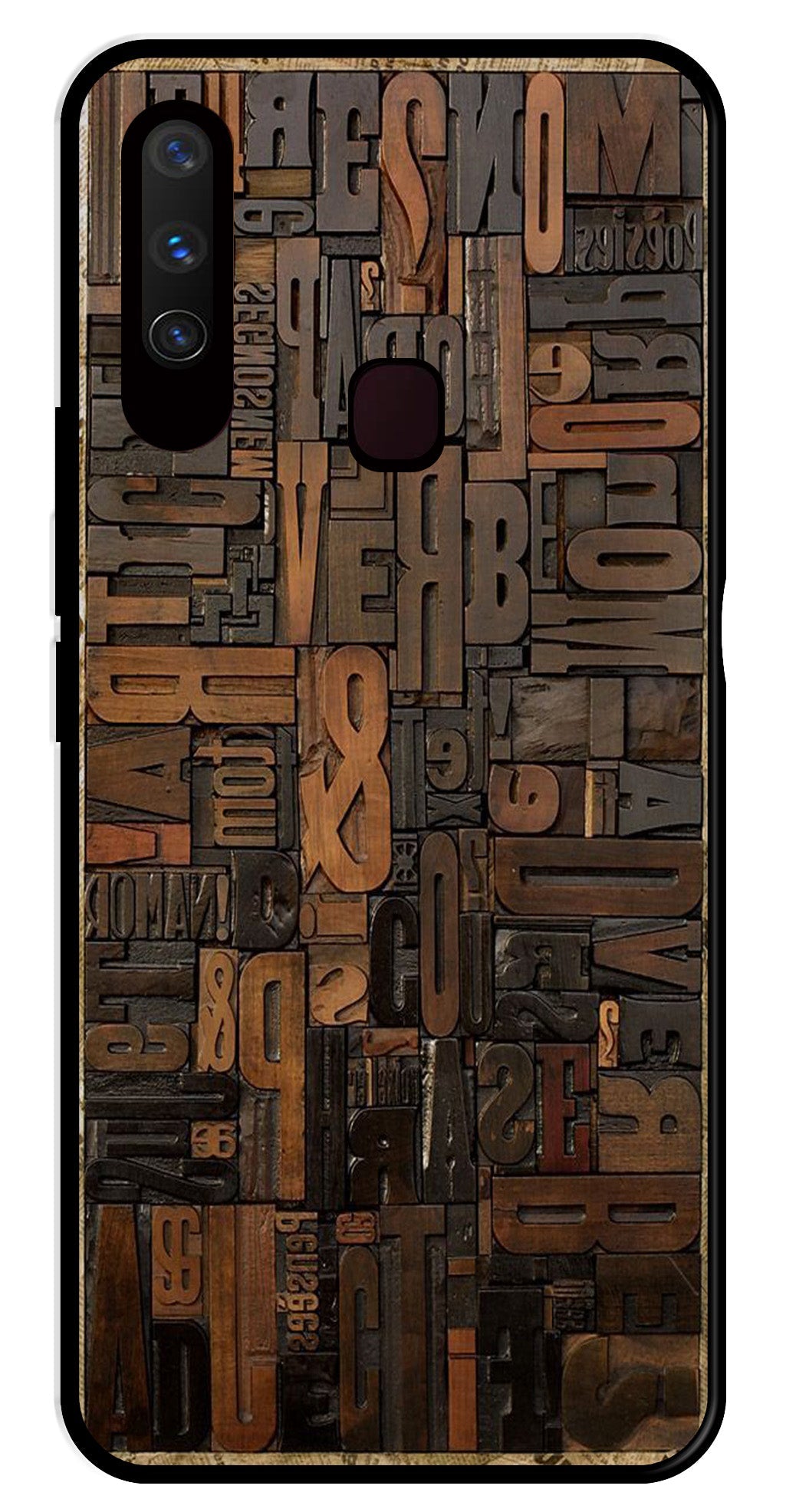 Alphabets Metal Mobile Case for Vivo Y17   (Design No -32)