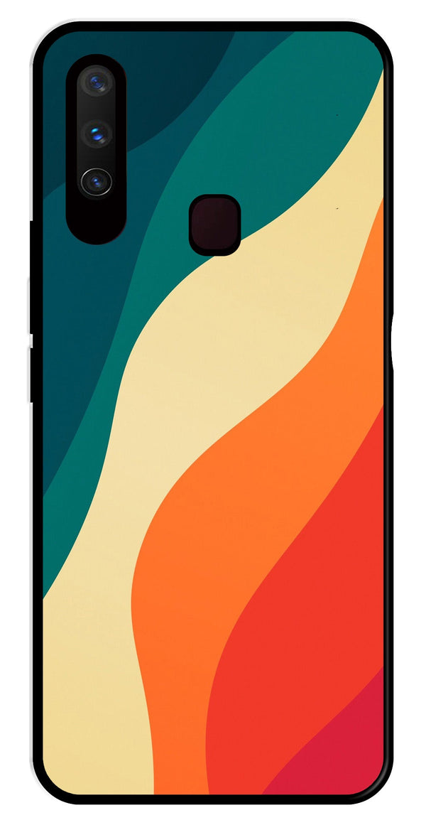 Muted Rainbow Metal Mobile Case for Vivo Y15   (Design No -39)