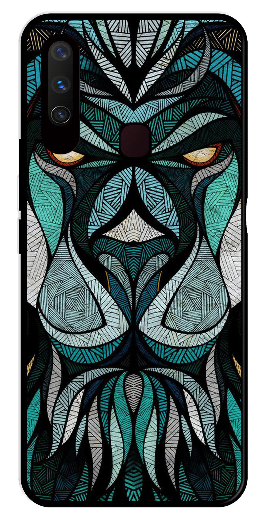 Lion Pattern Metal Mobile Case for Vivo Y3   (Design No -40)