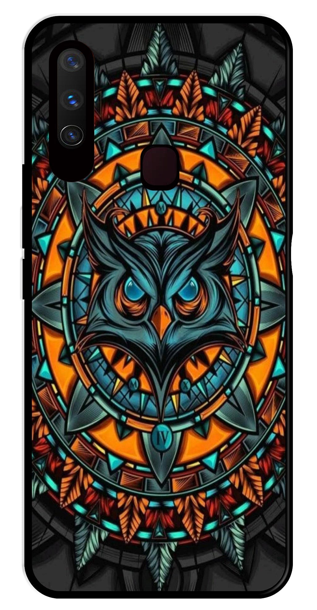 Owl Pattern Metal Mobile Case for Vivo Y15   (Design No -42)