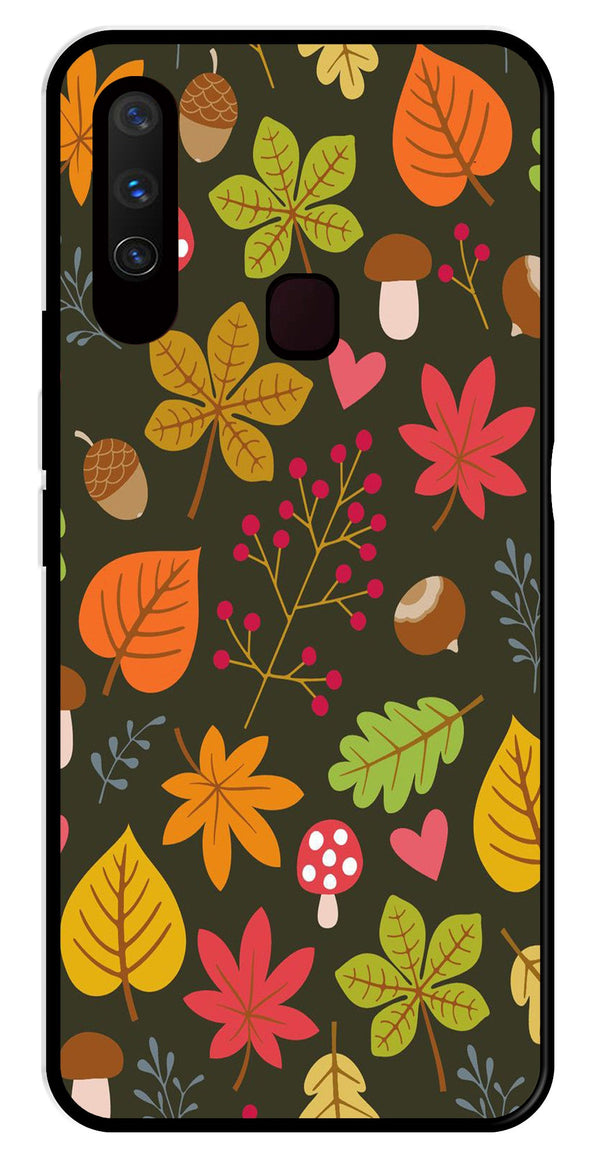 Leaves Design Metal Mobile Case for Vivo Y3   (Design No -51)