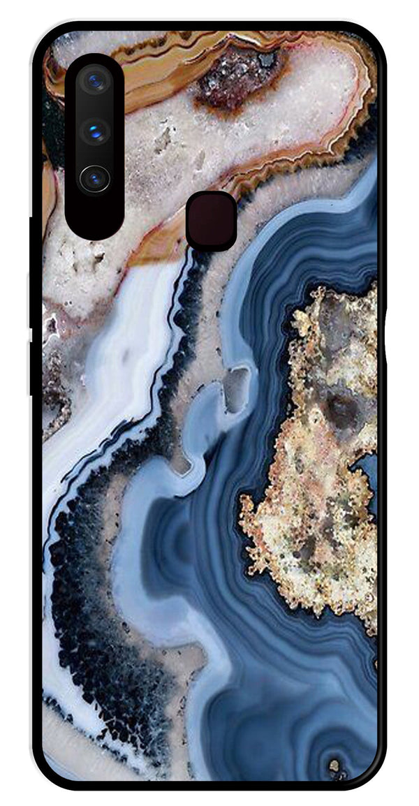 Marble Design Metal Mobile Case for Vivo Y15   (Design No -53)