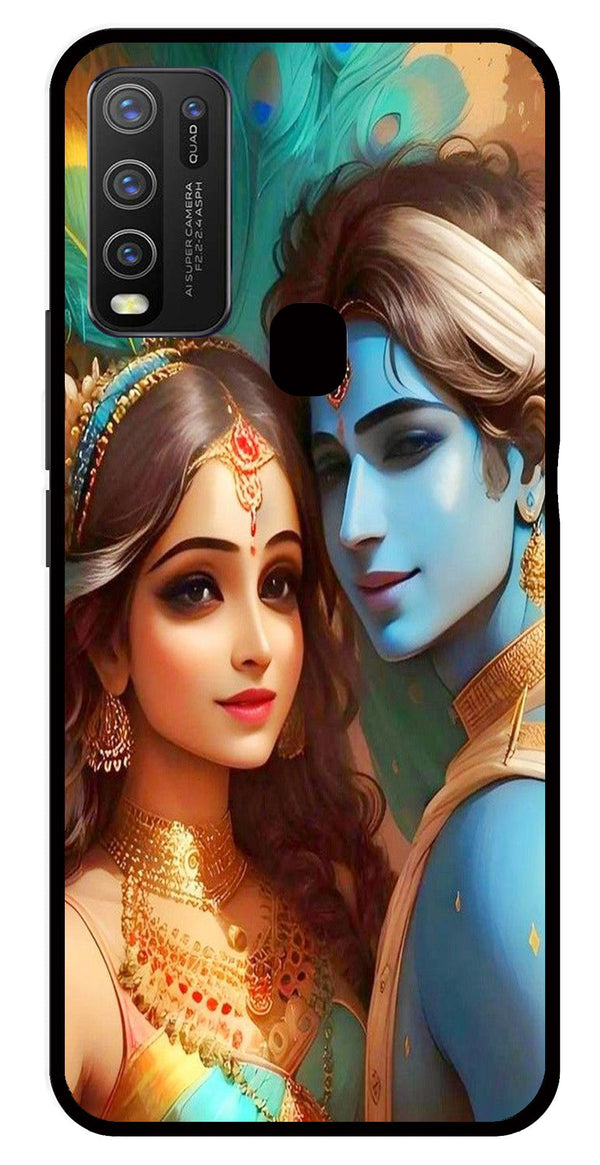 Lord Radha Krishna Metal Mobile Case for Vivo Y30   (Design No -01)
