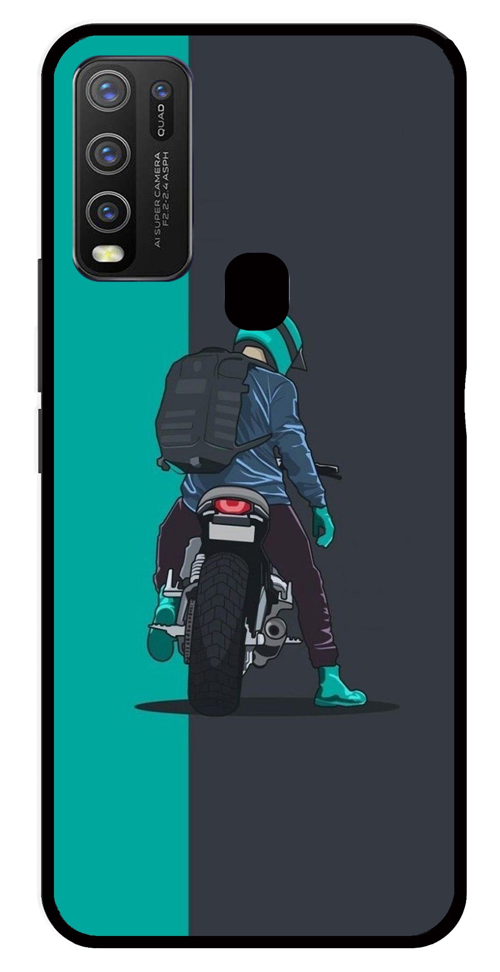 Bike Lover Metal Mobile Case for Vivo Y50   (Design No -05)