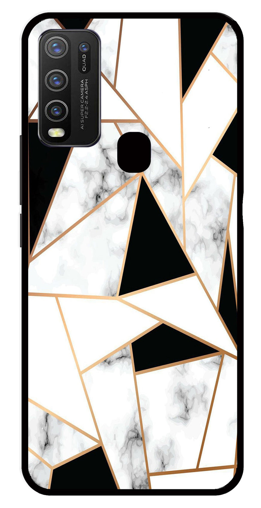 Marble Design2 Metal Mobile Case for Vivo Y50   (Design No -08)