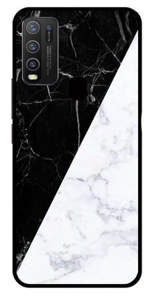 Black White Marble Design Metal Mobile Case for Vivo Y50