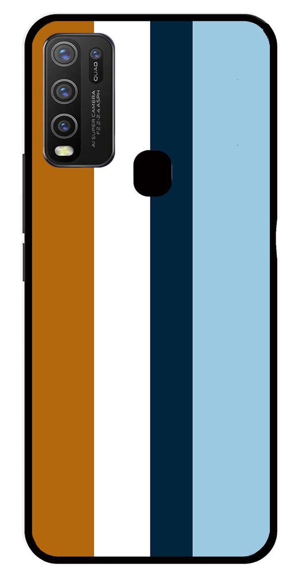 MultiColor Pattern Metal Mobile Case for Vivo Y30   (Design No -17)