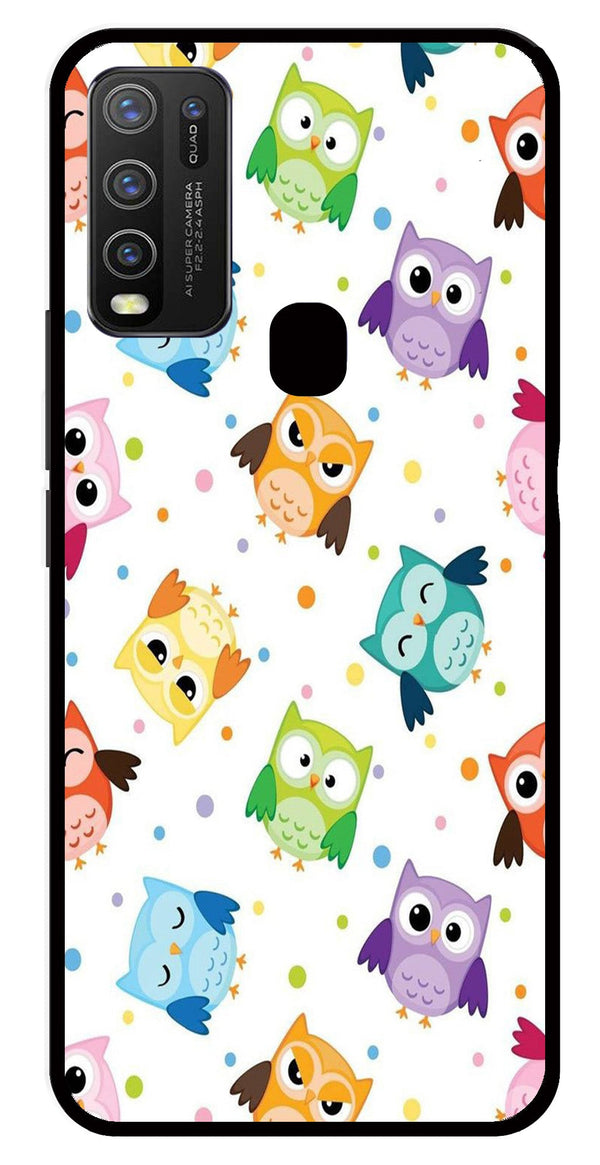 Owls Pattern Metal Mobile Case for Vivo Y30   (Design No -20)