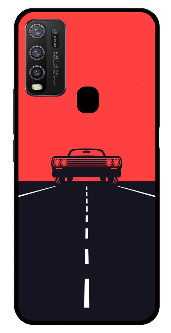 Car Lover Metal Mobile Case for Vivo Y50   (Design No -21)