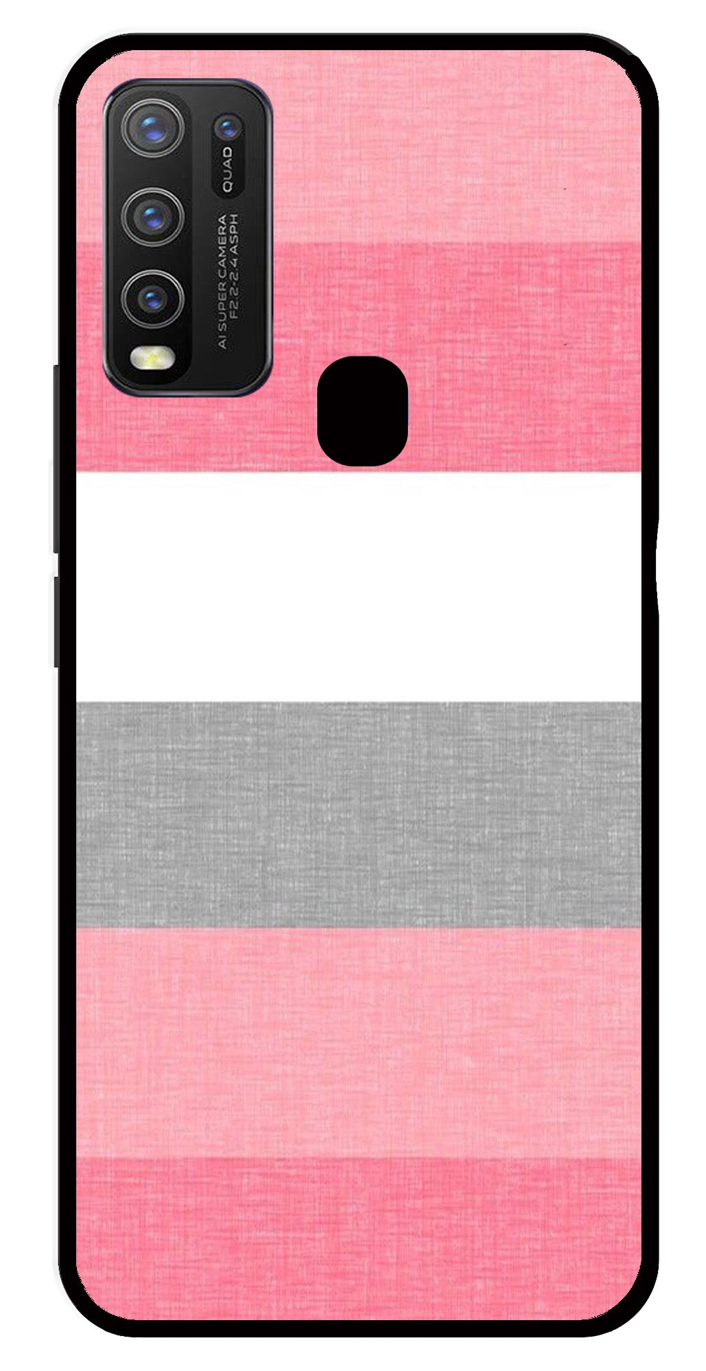 Pink Pattern Metal Mobile Case for Vivo Y30   (Design No -23)