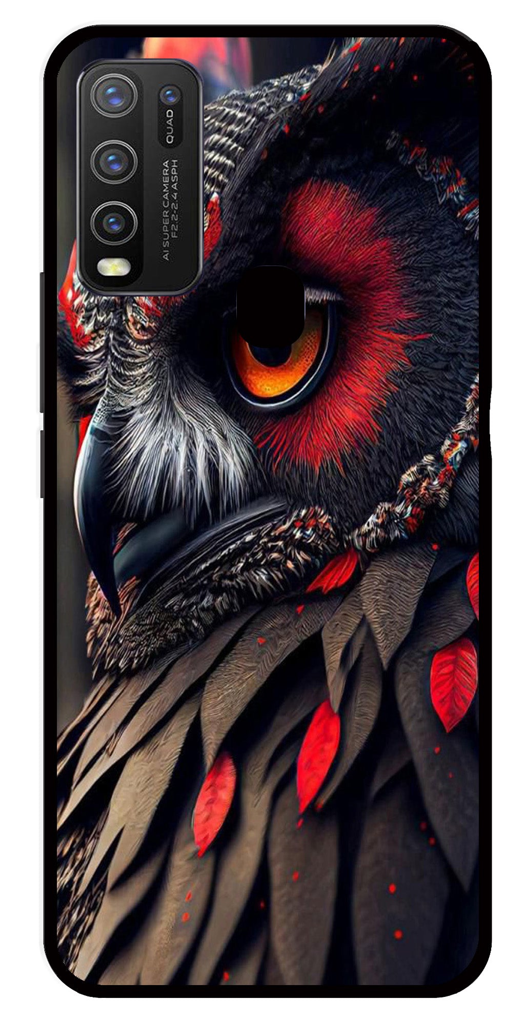 Owl Design Metal Mobile Case for Vivo Y50   (Design No -26)