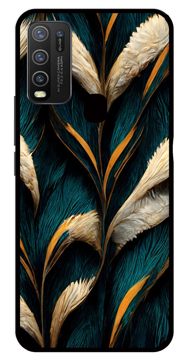 Feathers Metal Mobile Case for Vivo Y30   (Design No -30)