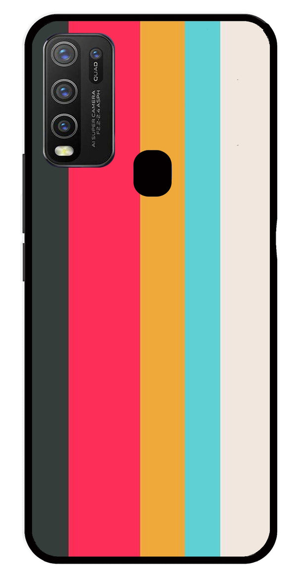 Muted Rainbow Metal Mobile Case for Vivo Y50   (Design No -31)
