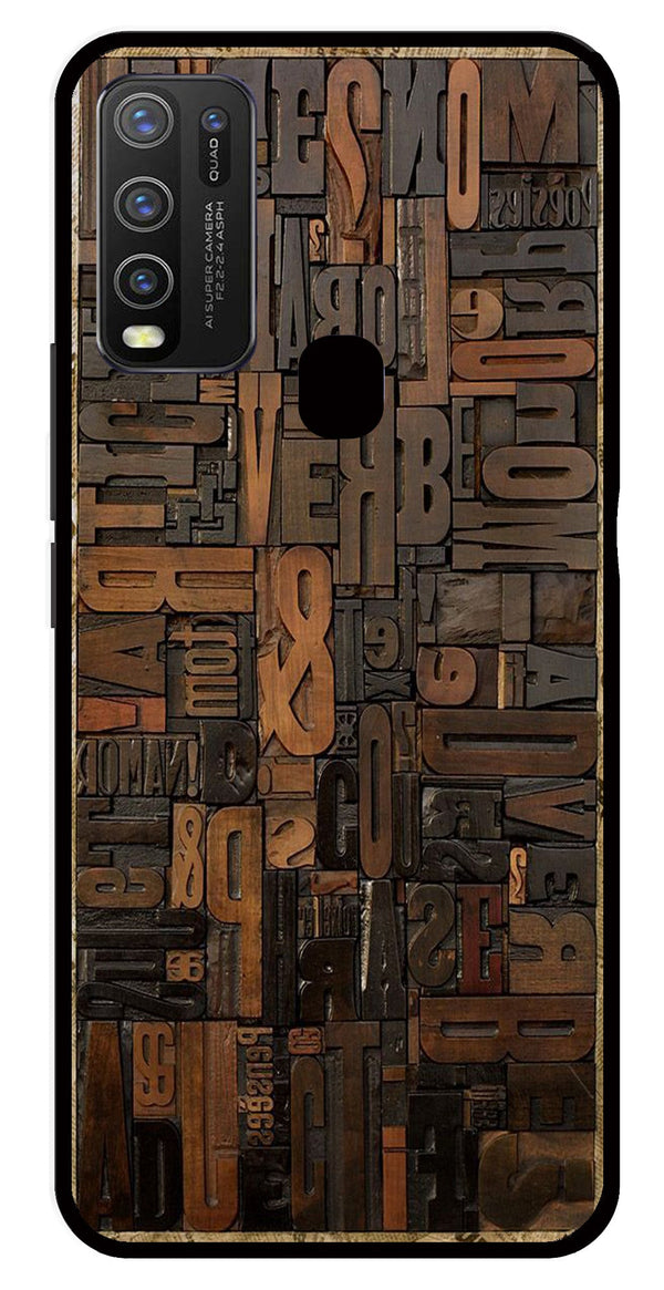 Alphabets Metal Mobile Case for Vivo Y50   (Design No -32)