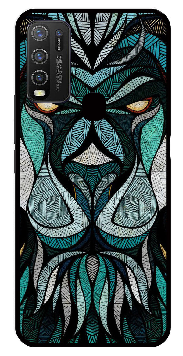 Lion Pattern Metal Mobile Case for Vivo Y50   (Design No -40)