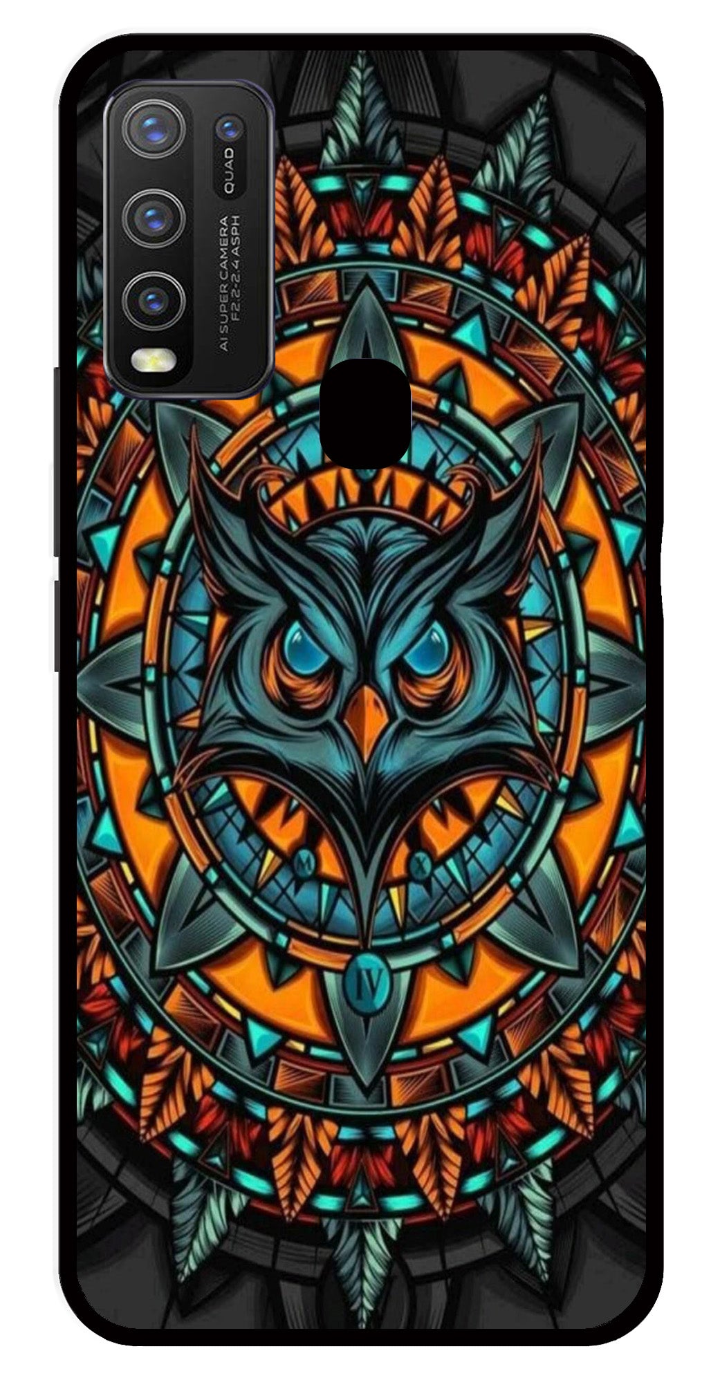 Owl Pattern Metal Mobile Case for Vivo Y50   (Design No -42)
