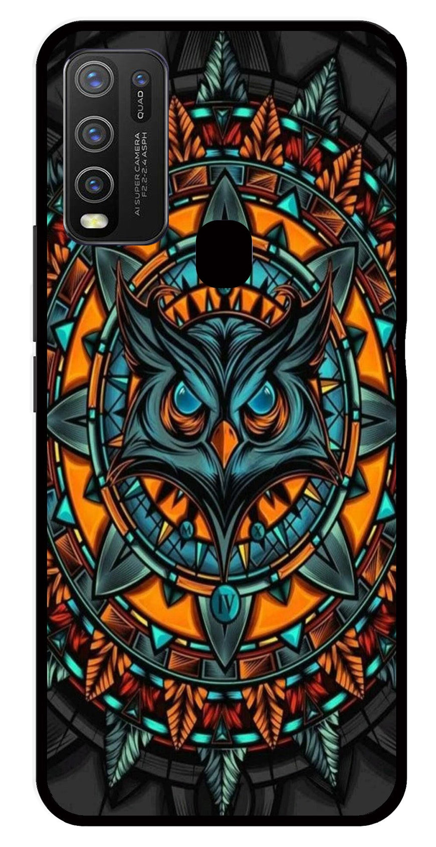 Owl Pattern Metal Mobile Case for Vivo Y50   (Design No -42)