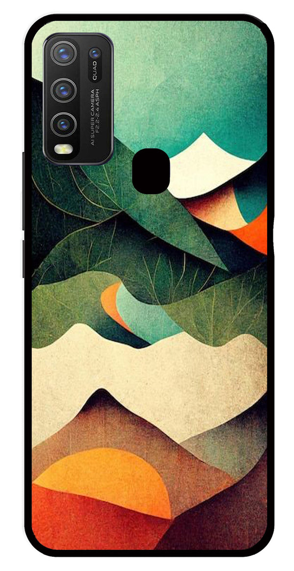 MultiColor Pattern Metal Mobile Case for Vivo Y30   (Design No -43)