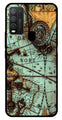 Map Design Metal Mobile Case for Vivo Y30   (Design No -54)