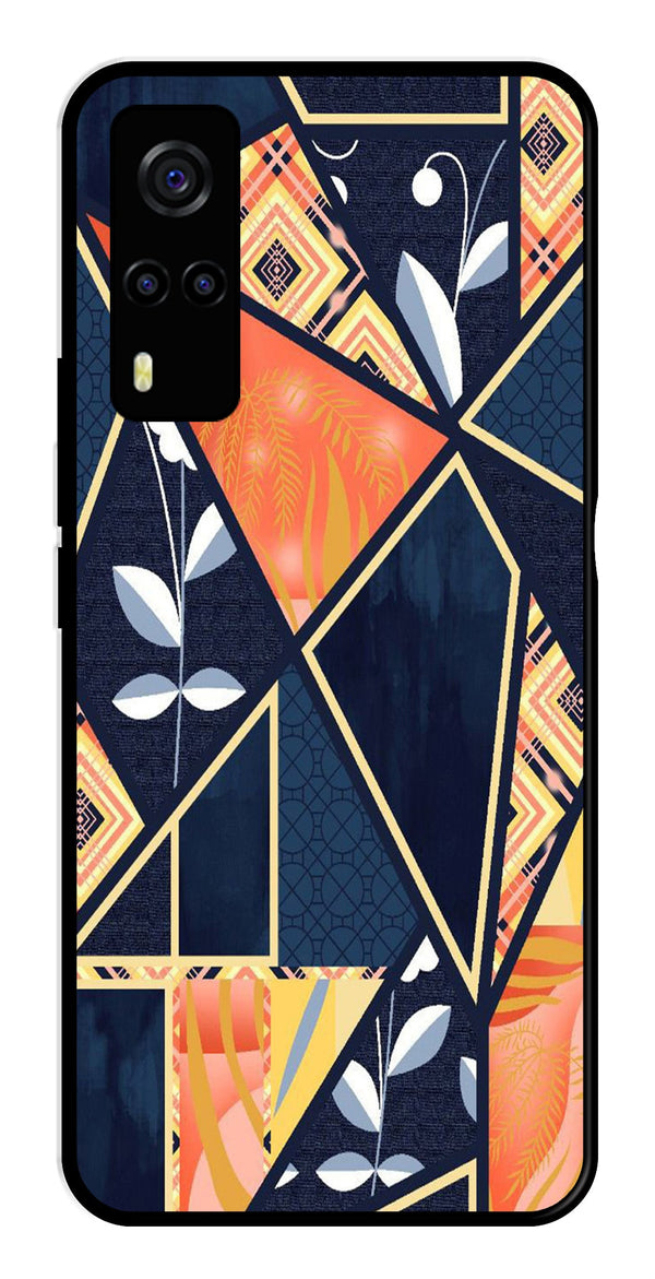 Marble Design Metal Mobile Case for Vivo Y53s   (Design No -07)