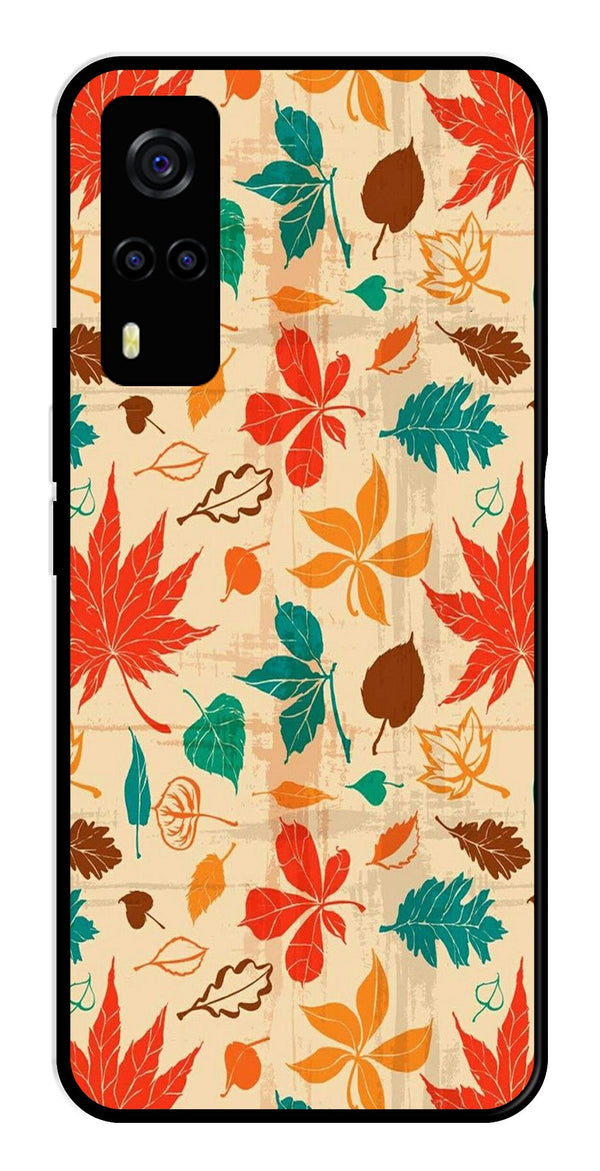 Leafs Design Metal Mobile Case for Vivo Y53s   (Design No -14)