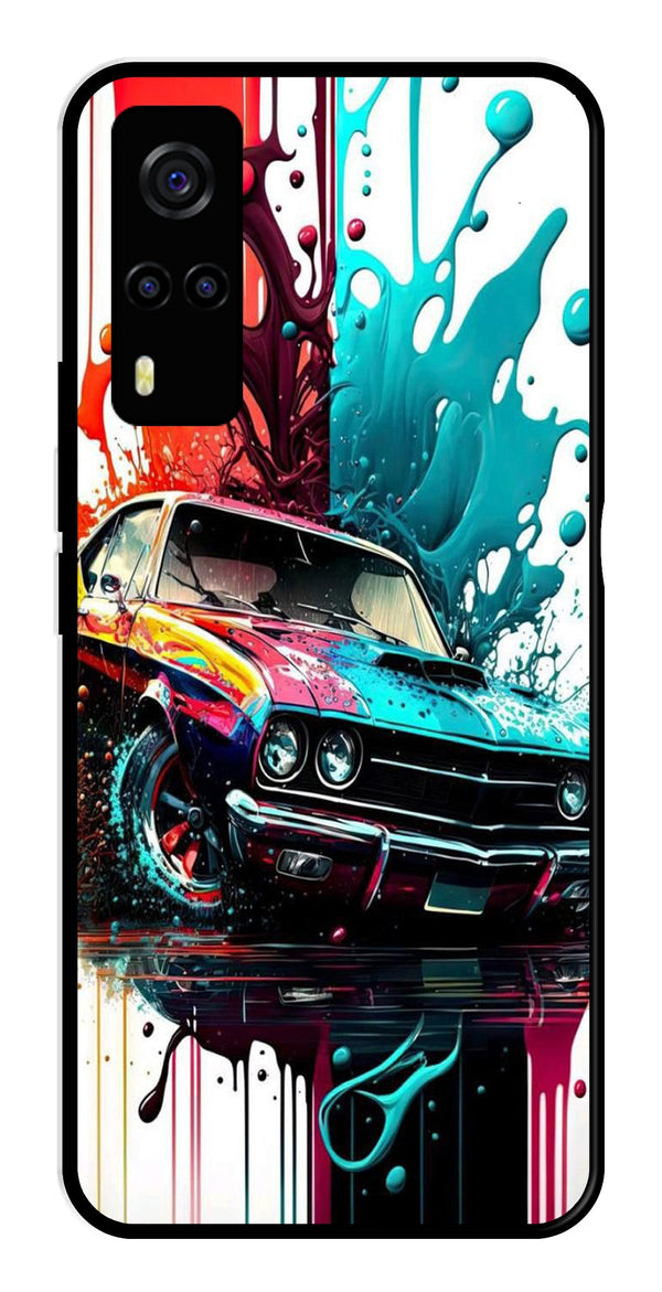 Vintage Car Metal Mobile Case for Vivo Y53s   (Design No -29)
