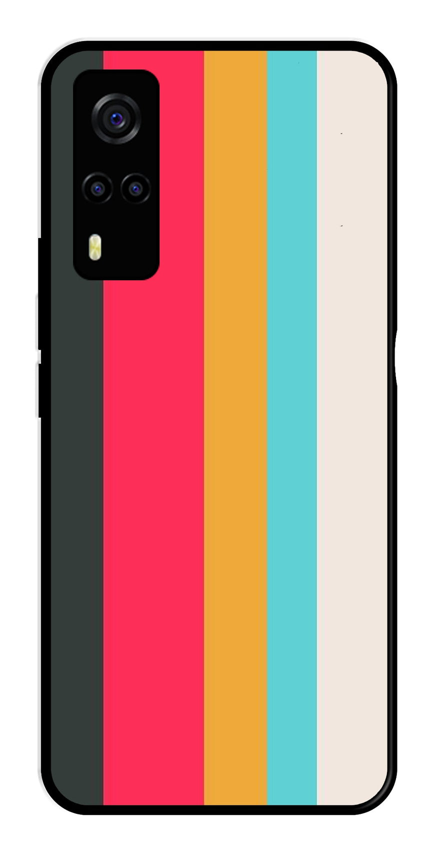 Muted Rainbow Metal Mobile Case for Vivo Y53s   (Design No -31)