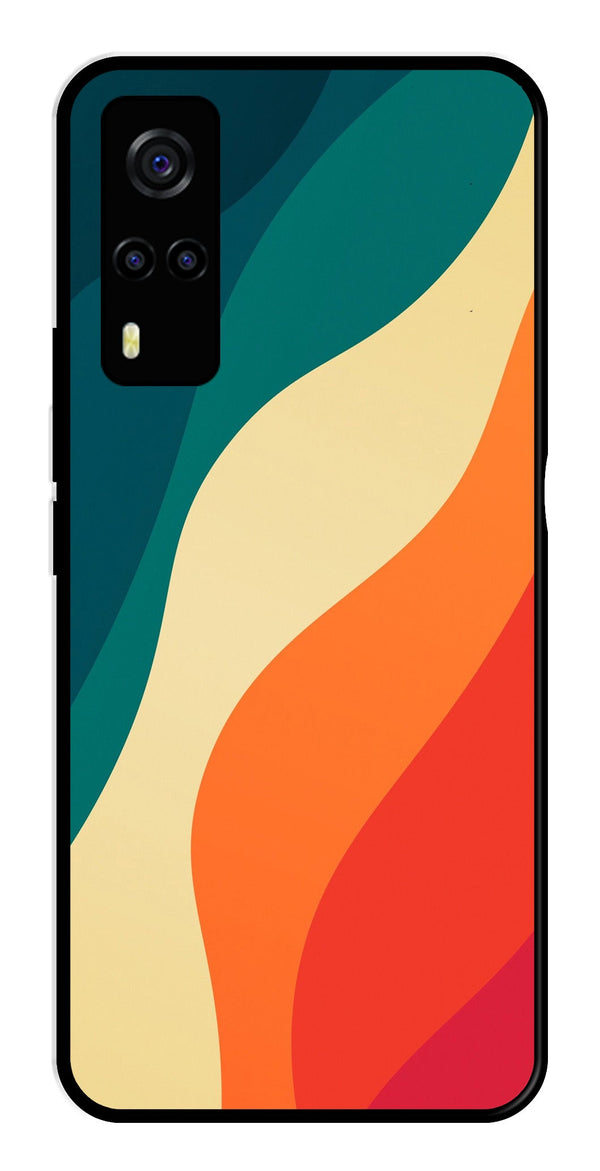Muted Rainbow Metal Mobile Case for Vivo Y53s   (Design No -39)