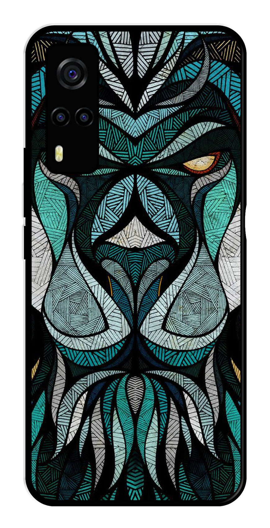 Lion Pattern Metal Mobile Case for Vivo Y53s   (Design No -40)