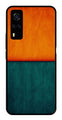 Orange Green Pattern Metal Mobile Case for Vivo Y53s   (Design No -45)