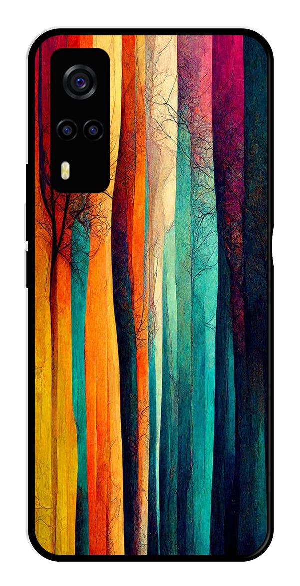 Modern Art Colorful Metal Mobile Case for Vivo Y53s   (Design No -47)