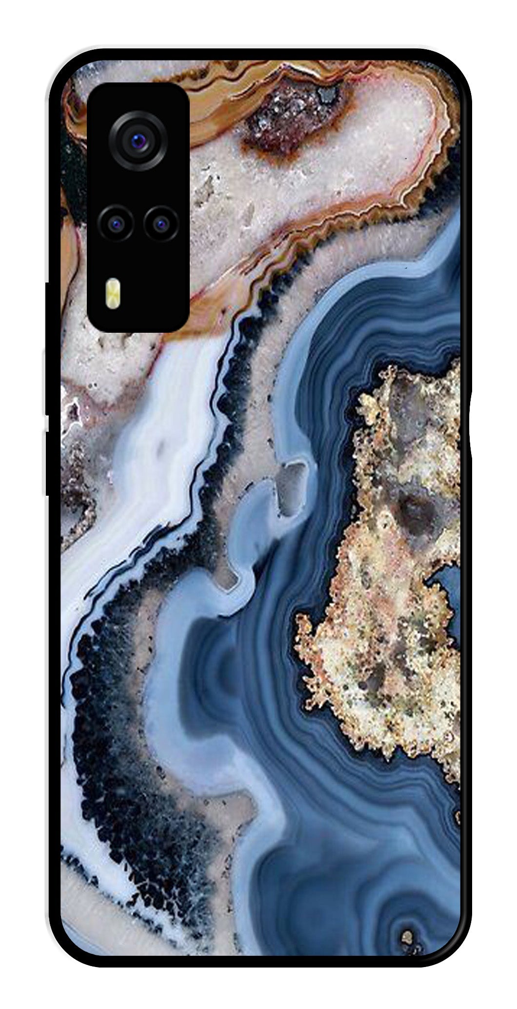 Marble Design Metal Mobile Case for Vivo Y53s   (Design No -53)